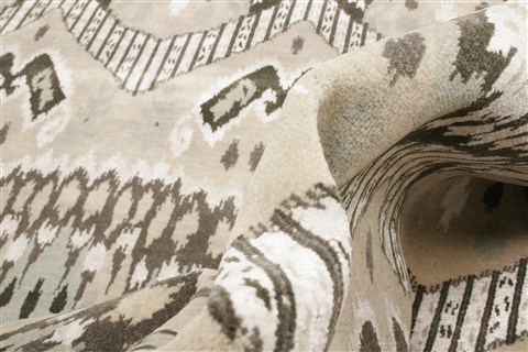 Modern Grey Runner Hand Knotted 41 X 100 Area Rug 250-21328 Image 3