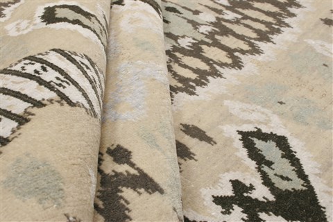 Modern Grey Runner Hand Knotted 41 X 100 Area Rug 250-21328 Image 5