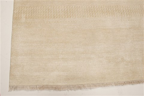 Modern Beige Hand Knotted 99 X 1311 Area Rug 250-21330 Image 10