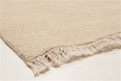 Modern Beige Hand Knotted 99 X 1311 Area Rug 250-21330 Image 11