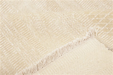 Modern Beige Hand Knotted 99 X 1311 Area Rug 250-21330 Image 5