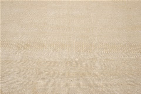 Modern Beige Hand Knotted 99 X 1311 Area Rug 250-21330 Image 9