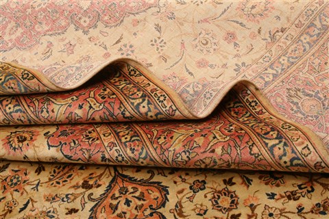Kashan Beige Hand Knotted 88 X 126 Area Rug 100-21336 Image 2