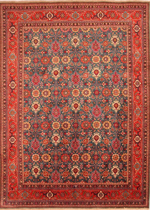 Tabriz Blue Hand Knotted 87 X 117  Area Rug 253-21337 Image 0