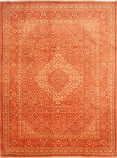 Persian Haji Jalili Red Rectangle 9x12 ft Wool Carpet 21340