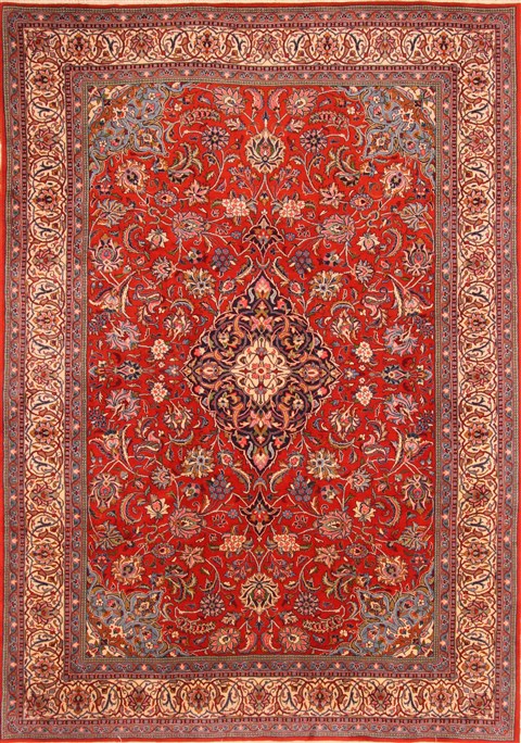 Sarouk Red Hand Knotted 82 X 116 Area Rug 100-21348 Image 0