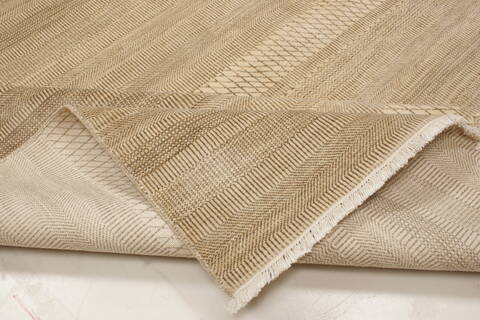 Modern Beige Hand Knotted 910 X 145  Area Rug 250-21349 Image 10
