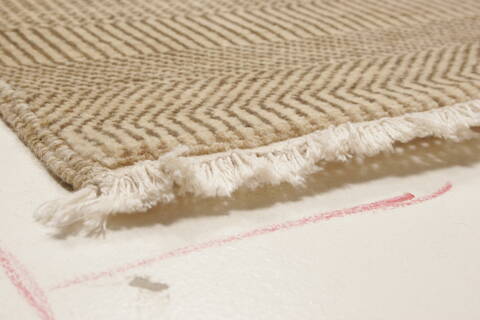 Modern Beige Hand Knotted 910 X 145  Area Rug 250-21349 Image 16