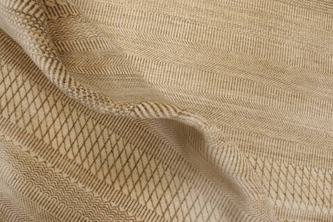Modern Beige Hand Knotted 910 X 145  Area Rug 250-21349 Image 4