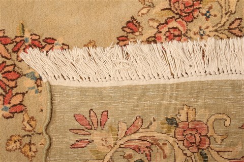 Kerman Beige Hand Knotted 88 X 117 Area Rug 100-21350 Image 25