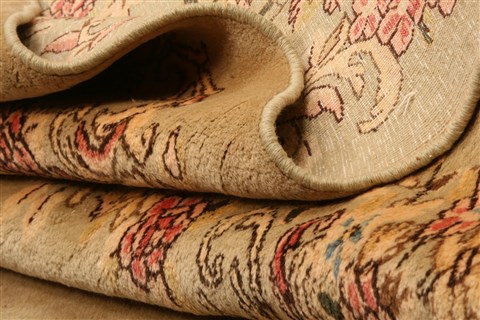 Kerman Beige Hand Knotted 88 X 117 Area Rug 100-21350 Image 16