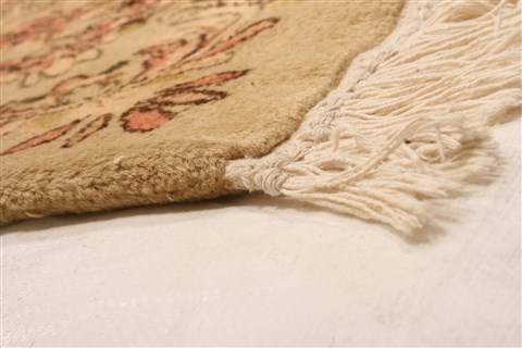 Kerman Beige Hand Knotted 88 X 117 Area Rug 100-21350 Image 31