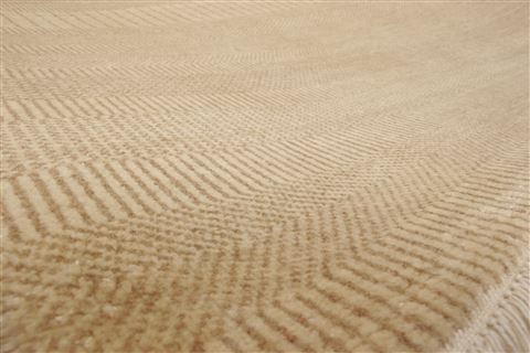 Modern Beige Hand Knotted 911 X 144 Area Rug 250-21353 Image 14