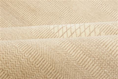 Modern Beige Hand Knotted 911 X 144 Area Rug 250-21353 Image 8