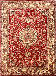 Persian Tabriz Red Rectangle 9x12 ft Wool Carpet 21362
