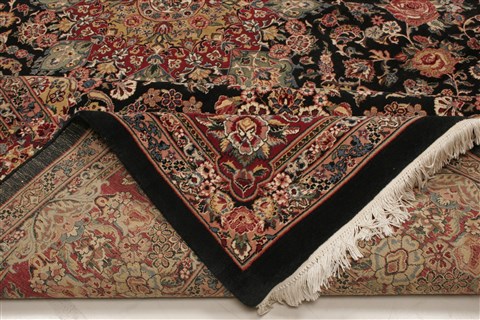 Pak-Persian Black Hand Knotted 100 X 139 Area Rug 250-21365 Image 10