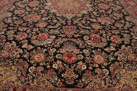 Pak-Persian Black Hand Knotted 100 X 139 Area Rug 250-21365 Image 16