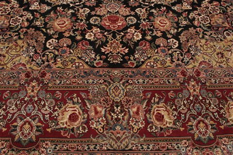 Pak-Persian Black Hand Knotted 100 X 139 Area Rug 250-21365 Image 17