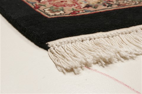 Pak-Persian Black Hand Knotted 100 X 139 Area Rug 250-21365 Image 21