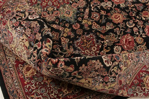 Pak-Persian Black Hand Knotted 100 X 139 Area Rug 250-21365 Image 5