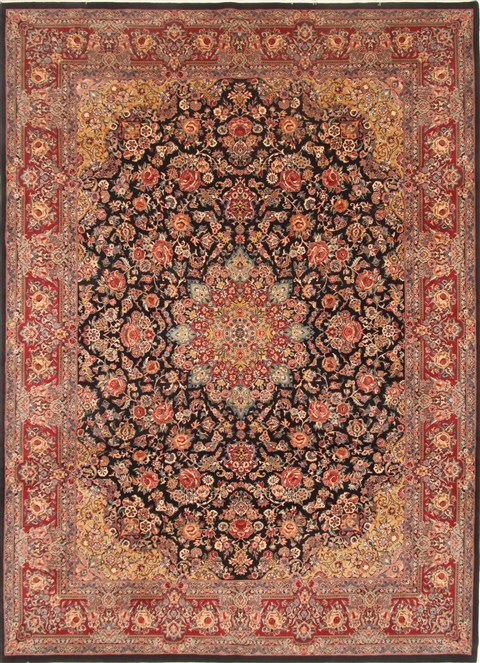 Pak-Persian Black Hand Knotted 100 X 139 Area Rug 250-21365 Image 0