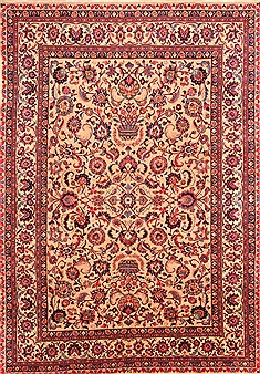 Persian Mashad Red Rectangle 8x11 ft Wool Carpet 21368
