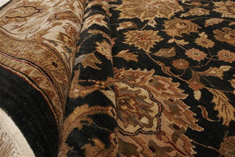 Kashan Black Hand Knotted 911 X 142  Area Rug 250-21369 Image 6