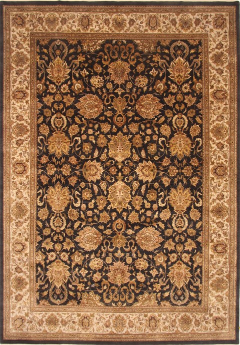Kashan Black Hand Knotted 911 X 142  Area Rug 250-21369 Image 0