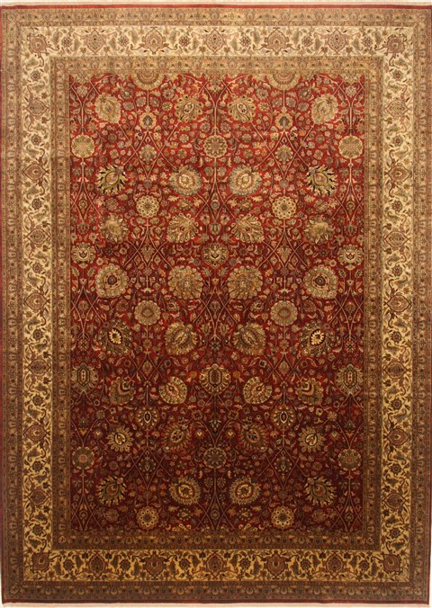 Tabriz Beige Hand Knotted 911 X 139 Area Rug 250-21370 Image 0