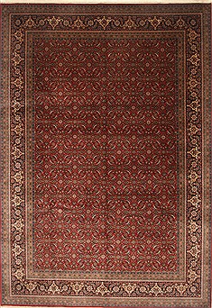 Indian Herati Red Rectangle 10x14 ft Wool Carpet 21374