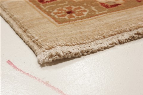 Pishavar Beige Hand Knotted 99 X 136 Area Rug 250-21379 Image 1