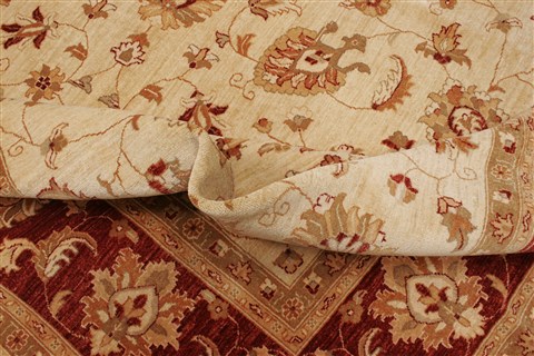 Pishavar Beige Hand Knotted 99 X 136 Area Rug 250-21379 Image 4