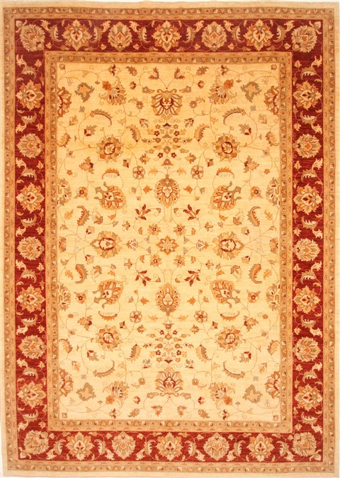 Pishavar Beige Hand Knotted 99 X 136 Area Rug 250-21379 Image 0