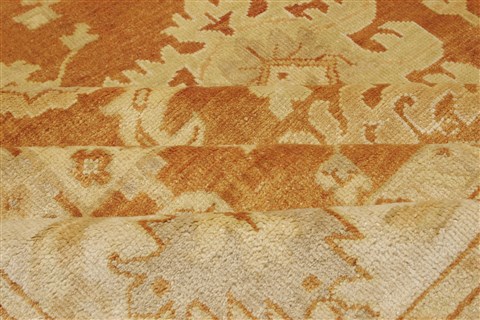 Oushak Brown Hand Knotted 100 X 139 Area Rug 250-21382 Image 13