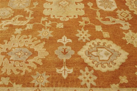 Oushak Brown Hand Knotted 100 X 139 Area Rug 250-21382 Image 18