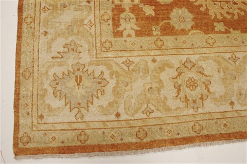 Oushak Brown Hand Knotted 100 X 139 Area Rug 250-21382 Image 19