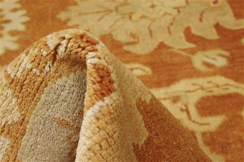 Oushak Brown Hand Knotted 100 X 139 Area Rug 250-21382 Image 5