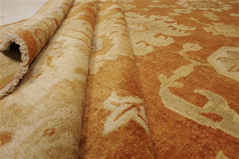 Oushak Brown Hand Knotted 100 X 139 Area Rug 250-21382 Image 7