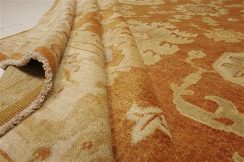 Oushak Brown Hand Knotted 100 X 139 Area Rug 250-21382 Image 8