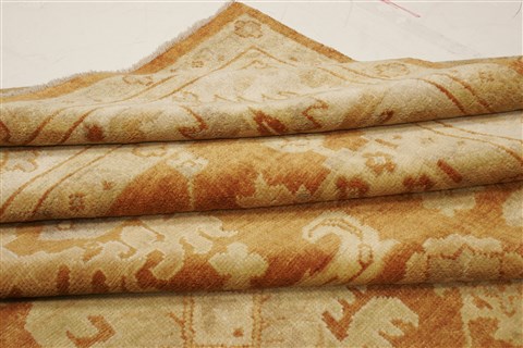 Oushak Brown Hand Knotted 100 X 139 Area Rug 250-21382 Image 10
