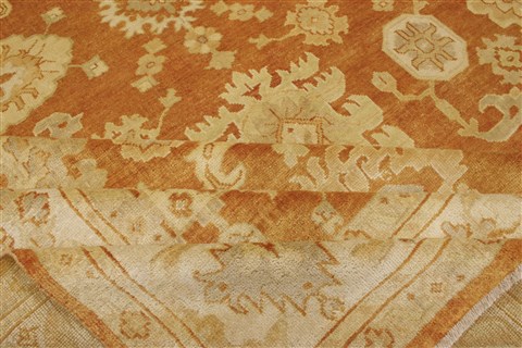 Oushak Brown Hand Knotted 100 X 139 Area Rug 250-21382 Image 11