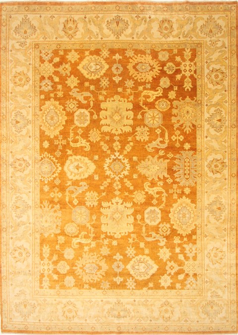 Oushak Brown Hand Knotted 100 X 139 Area Rug 250-21382 Image 0