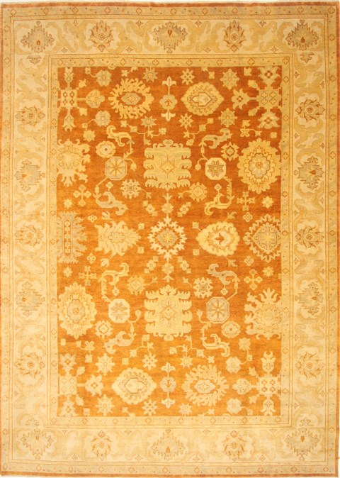 Oushak Brown Hand Knotted 100 X 139  Area Rug 250-21388 Image 0