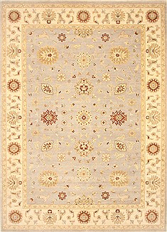Indian Zanjan Grey Rectangle 10x13 ft Wool Carpet 21390