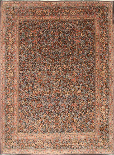 Kerman Blue Hand Knotted 911 X 131  Area Rug 250-21392 Image 0