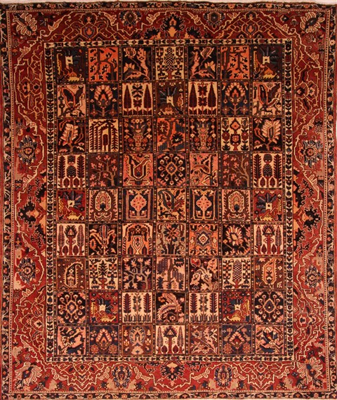 Bakhtiar Red Hand Knotted 99 X 116 Area Rug 100-21401 Image 0
