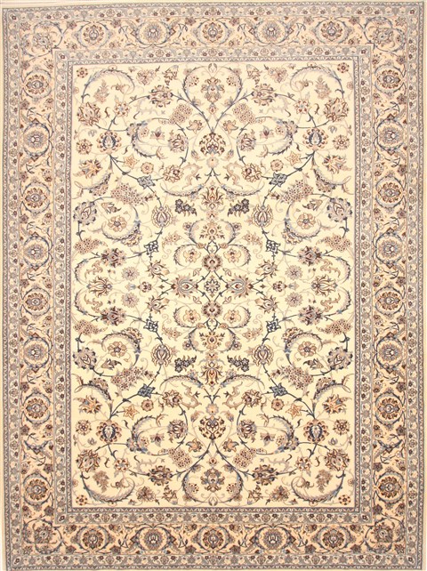 Nain White Hand Knotted 100 X 134 Area Rug 250-21404 Image 0