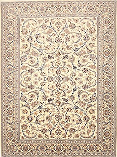 Nain White Hand Knotted 10'0" X 13'4"  Area Rug 250-21404