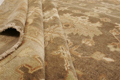 Oushak Brown Hand Knotted 100 X 140 Area Rug 250-21406 Image 6