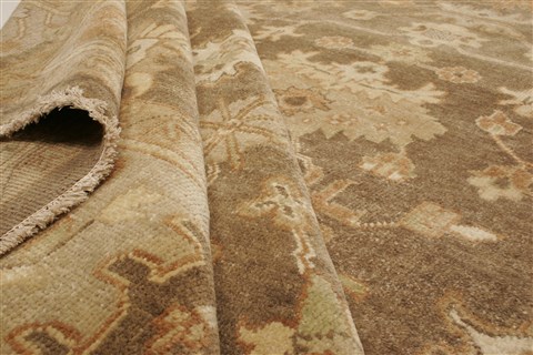 Oushak Brown Hand Knotted 100 X 140 Area Rug 250-21406 Image 7